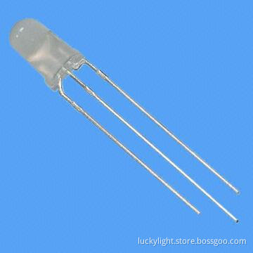 3mm Round Bi-color 3-pin LED Lamp, 625nm Hi-efficiency Red